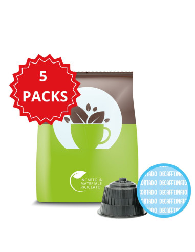 5 SACCHETTI CAPSULE COMPATIBILI DOLCE GUSTO CORTADO DECAFFEINATO