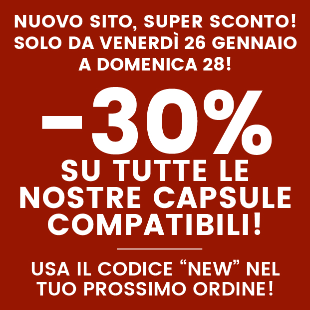 Nuovo sito, 30% di sconto
